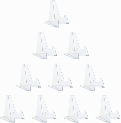 10 Packs Acrylic Coin Display Stands, Mini Clear Easel Holder for Small Artworks, Coins, Pocket Watches, Challenge Medals in Kuwait