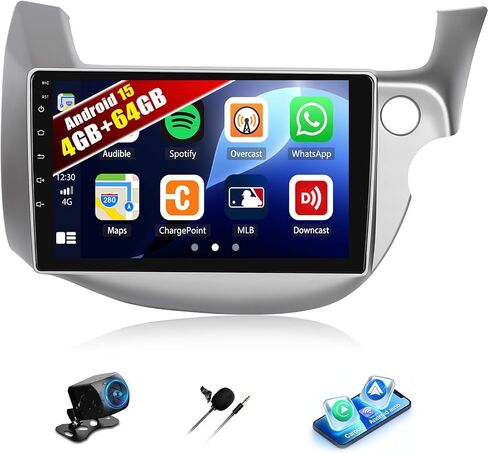 SIXWIN 2G+64G Android Car Stereo Radio for Honda Fit Jazz 2008-2013 Right Drive CarPlay Android Auto Mirror Link 10.1 Inch Touch Screen with GPS Navigation Bluetooth WiFi HiFi FM SWC Backup Camera MIC in Saudi Arabia