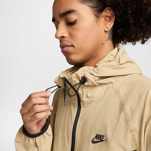 Nike Tech Men's Woven Jacket (Parachute Beige/Parachute Beige/Black, HM7151-297) Size Large in Saudi Arabia