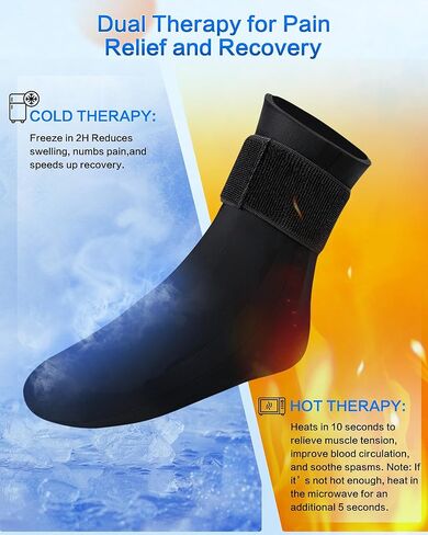 حزمة ثلج للكاحل من fadfun للتورم، جوارب ثلج علاجية باردة/ساخنة للقدمين، جوارب ضغط جل جل قابلة لإعادة الاستخدام، لتهدئة التهاب اللفافة الأخمصية، التهاب وتر العرقوب، التواء، تخفيف الألم، للنساء والرجال in Kuwait