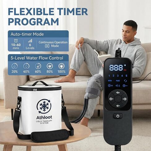 Ice Machine for Knee After Surgery – Cold Therapy Machine with Auto Timer, Leak-Proof Reinforced Bucket & Adjustable Flow for Knee Replacement and Multi-Joint Recovery in Saudi Arabia