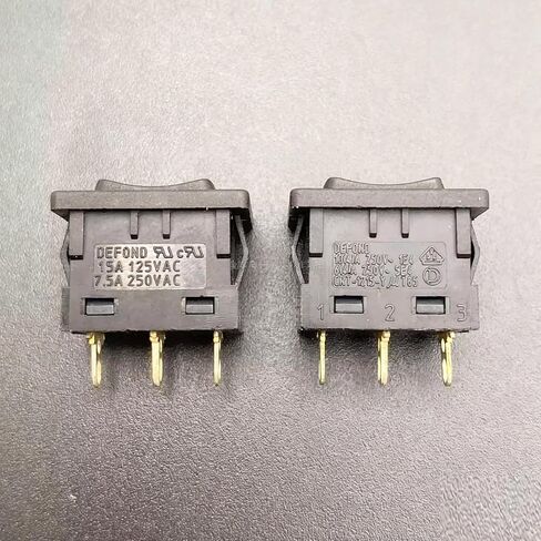 مفتاح الروك البديل Defond CRT-1215-Y، 3 دبابيس و3 أوضاع تشغيل وإيقاف 10 أمبير 250 فولت تيار متردد، مفتاح هزاز للطاقة لمعدات الصوت وإمدادات الطاقة وأدوات التحكم الصناعية in Kuwait