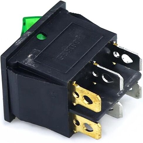 KCD3 مفتاح الروك المزدوج للقارب 6 دبوس تشغيل/إيقاف مع ضوء أخضر أحمر 20 أمبير 125 فولت تيار متردد in Kuwait