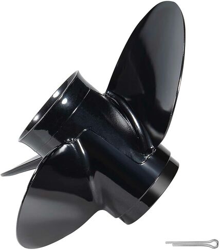 11 3/8 × 14 مروحة خارجية للقارب من الألومنيوم لمحرك BRP Johnson Evinrude OMC Stern Drive 40-50HP، 13 Spline Tooth، RH، تناسب Evinrude 40HP 50HP، علبة تروس 3-1/4 بوصة، 4 أشواط in Kuwait