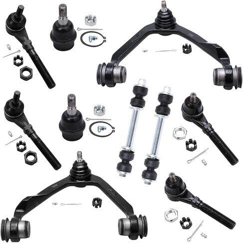 Detroit Axle - Front 10pc Control Arms Kit for 06-12 Mitsubishi Eclipse, 04-12 Galant, 2 Lower Control Arms w/Ball Joints 2 Sway Bars 4 Tie Rods 2 Boots 2006 2007 2008 2009 2010 2011 2012 Replacement in Saudi Arabia