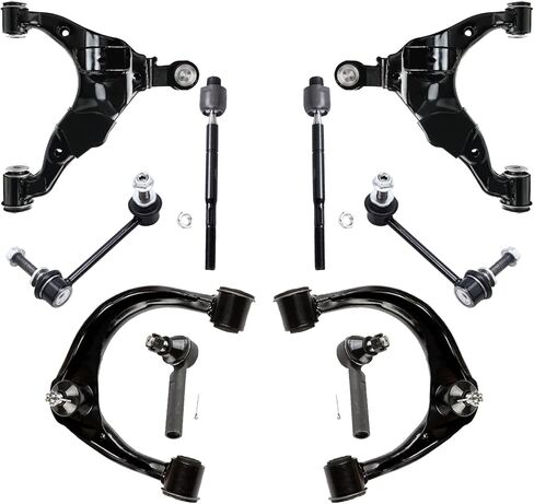 Detroit Axle - Front 10pc Control Arms Kit for 06-12 Mitsubishi Eclipse, 04-12 Galant, 2 Lower Control Arms w/Ball Joints 2 Sway Bars 4 Tie Rods 2 Boots 2006 2007 2008 2009 2010 2011 2012 Replacement in Saudi Arabia