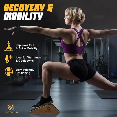 Anti-Slip Squat Wedge Block (2-Pack) – Heel Elevated Squats, 20° & 40° Cork Wedges for Weightlifting, Mobility & Knee Support – Includes Resistance Bands & Carry Bag in Saudi Arabia