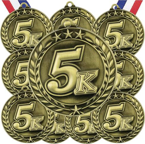 جائزة الميداليات الذهبية 5K Run Race Walk من Express Medals مع أشرطة للرقبة WAMG-995 - (عبوة من 10 قطع) in Saudi Arabia