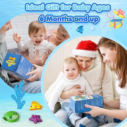 Montessori Toys for 1 Year Old - 17 in 1 Cloth Toddler Fishing Game with Stacking Cups Color Sorting, Baby Toy 12-18 Months One Year Old Boy Birthday Gift, Toddler Toys for 1 2 Year Old Boy Girl Gifts in Kuwait
