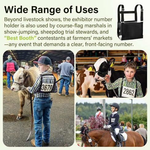 حامل أرقام العرض الأسود القابل للتعديل لـ 4-H/FFA، تجارب كلب الراعي، عروض السلالات in Kuwait