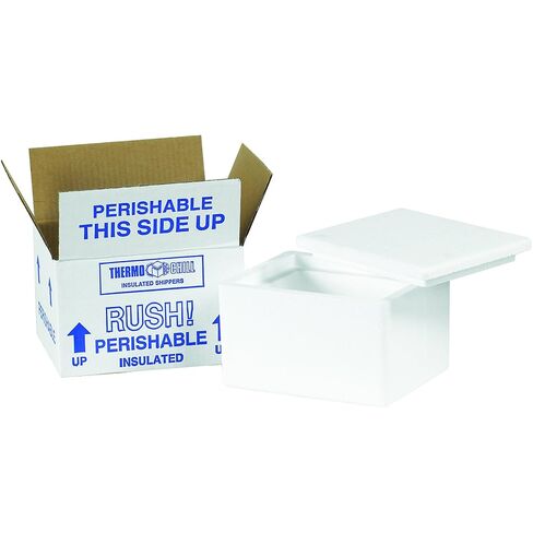 صندوق شحن معزول من Boxes Fast BF201C مع حاوية إسفنجية، 6 بوصة × 4 1/2 بوصة × 3 بوصة، صغير، أبيض (عبوة من 24 قطعة) in Saudi Arabia