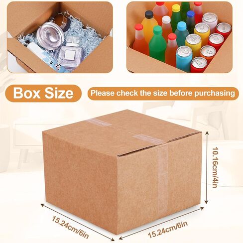 30 Pack Shipping Boxes, 6X6X4 Small Corrugated Boxes, Brown Corrugated Cardboard Box Bulk, Small Mailing Packing Box for Home or Business Packing Moving Mailing in Saudi Arabia