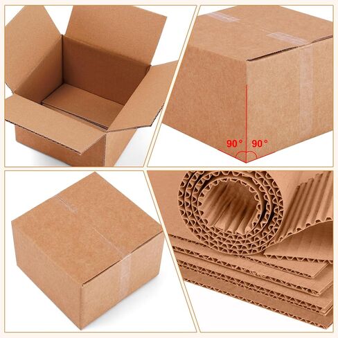 30 Pack Shipping Boxes, 6X6X4 Small Corrugated Boxes, Brown Corrugated Cardboard Box Bulk, Small Mailing Packing Box for Home or Business Packing Moving Mailing in Saudi Arabia