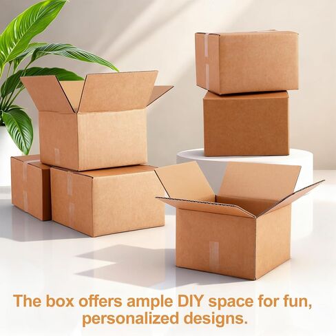 30 Pack Shipping Boxes, 6X6X4 Small Corrugated Boxes, Brown Corrugated Cardboard Box Bulk, Small Mailing Packing Box for Home or Business Packing Moving Mailing in Saudi Arabia