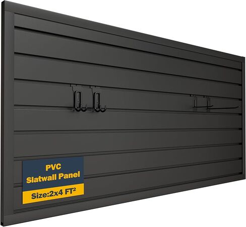 Slat Wall Paneling 4 x 8ft, PVC Slatwall Garage Wall Organizer, Black Slatwall Panels Garage Tool Organizer Wall Mount Storage Systems in Saudi Arabia