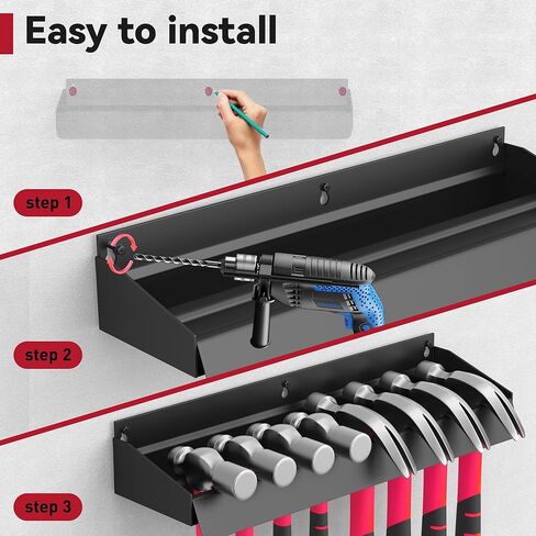 حامل المطرقة على الحائط، منظم المطرقة، مجموعة أدوات تخزين الأدوات اليدوية للجراج، المنزل، ورشة العمل، المصنع والمزيد in Kuwait