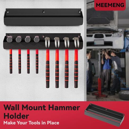 حامل المطرقة على الحائط، منظم المطرقة، مجموعة أدوات تخزين الأدوات اليدوية للجراج، المنزل، ورشة العمل، المصنع والمزيد in Kuwait