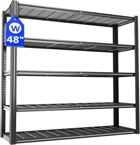 48" W Metal Garage Shelving 5 Tier Storage Shelves Heavy Duty 3030LBS Adjustable Shelf Unit Garage Shelving for Warehouse, Industrial, Basement, 72" H x 48" W x 24" D in Saudi Arabia