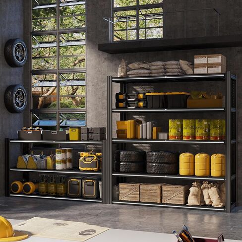 48" W Metal Garage Shelving 5 Tier Storage Shelves Heavy Duty 3030LBS Adjustable Shelf Unit Garage Shelving for Warehouse, Industrial, Basement, 72" H x 48" W x 24" D in Saudi Arabia
