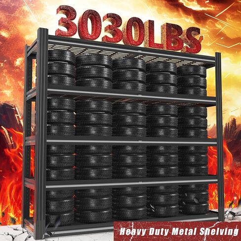 48" W Metal Garage Shelving 5 Tier Storage Shelves Heavy Duty 3030LBS Adjustable Shelf Unit Garage Shelving for Warehouse, Industrial, Basement, 72" H x 48" W x 24" D in Saudi Arabia