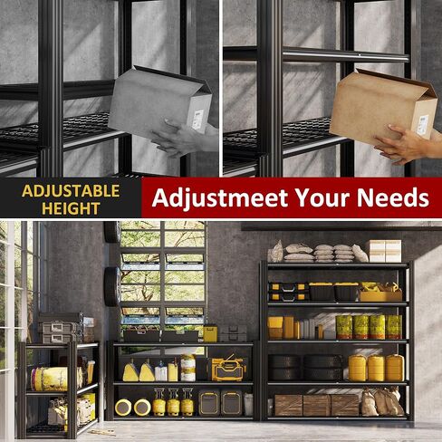 48" W Metal Garage Shelving 5 Tier Storage Shelves Heavy Duty 3030LBS Adjustable Shelf Unit Garage Shelving for Warehouse, Industrial, Basement, 72" H x 48" W x 24" D in Saudi Arabia