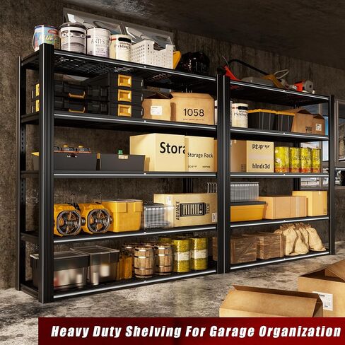 48" W Metal Garage Shelving 5 Tier Storage Shelves Heavy Duty 3030LBS Adjustable Shelf Unit Garage Shelving for Warehouse, Industrial, Basement, 72" H x 48" W x 24" D in Saudi Arabia