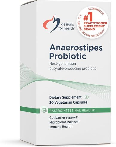 Designs for Health Anaerostipes Probiotic - 1 Billion AFU of Butyrate-Producing Probiotics for Gut Health Support, Microbiome Balance, and Immune Support - Live Probiotics, Gluten Free (30 Capsules)​ in Saudi Arabia