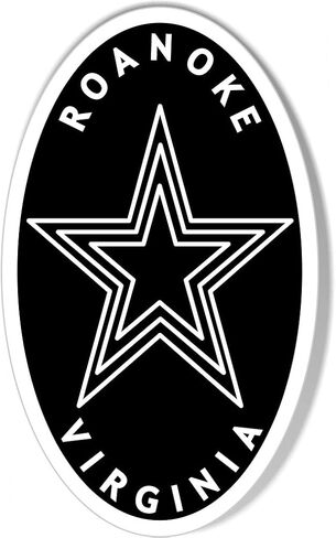 Roanoke, Virginia Star City Euro Oval Sticker in Kuwait