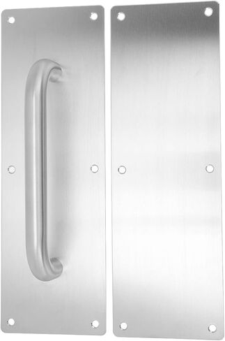 304 Stainless Steel White Oval Push Door Plate Handle, Heavy Duty Fireproof Anti-Theft Plate Handle for Offices, Restaurants, Fire Doors and in Saudi Arabia