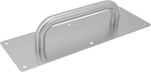 304 Stainless Steel White Oval Push Door Plate Handle, Heavy Duty Fireproof Anti-Theft Plate Handle for Offices, Restaurants, Fire Doors and in Saudi Arabia