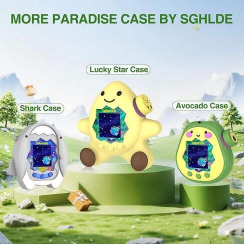 【Connect Without Removal】 for Tamagotchi Paradise Silicone Case, SGHLDE Cute Drop-Proof Protective Case for Tamagotchi Paradise Accessories with Lanyard, Shark in Kuwait
