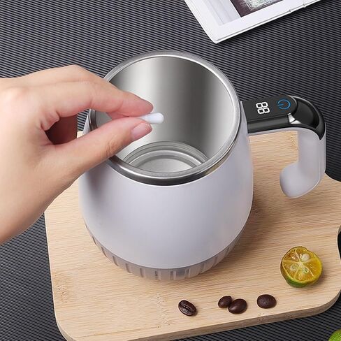 Automatic Blending Mug With 6500RPM Motor & Temperature Display Rechargeable Stainless Steel Drink Mixer For Coffee Shakes Electric Stir Cup For Beverages in Saudi Arabia