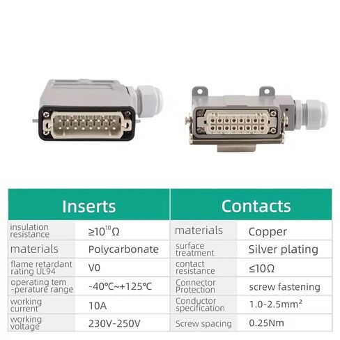 Heavy Duty Connectors HA Screw Crimp Aviation Connector Top Side Out 10Pin 16Pin 32Pin 1Pcs(Elevated Top Out,32P) in Saudi Arabia