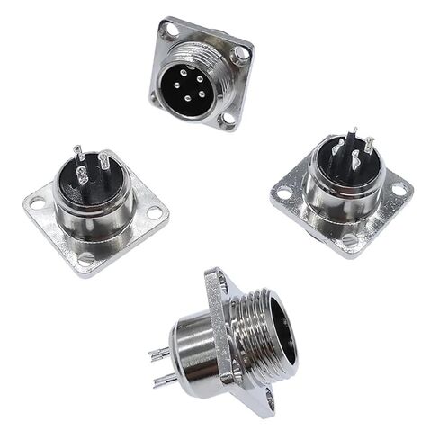 GX12 Connector Square Base Flange Socket 2 Pin 3pin 4pin 5pin 6pin 7pin Diam 12mm 1Pcs(2 Pin) in Saudi Arabia
