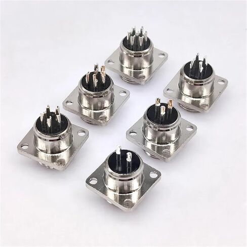 GX12 Connector Square Base Flange Socket 2 Pin 3pin 4pin 5pin 6pin 7pin Diam 12mm 1Pcs(2 Pin) in Saudi Arabia