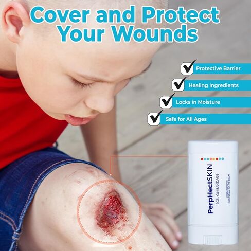 Roll-On Liquid Bandage for Cuts & Scrapes – Invisible Second Skin Protection, Flexible Waterproof Wound Sealer for Minor Cuts, Abrasions, Blisters & Calluses, Odorless Protective Barrier in Saudi Arabia