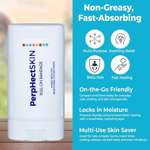 Roll-On Liquid Bandage for Cuts & Scrapes – Invisible Second Skin Protection, Flexible Waterproof Wound Sealer for Minor Cuts, Abrasions, Blisters & Calluses, Odorless Protective Barrier in Saudi Arabia