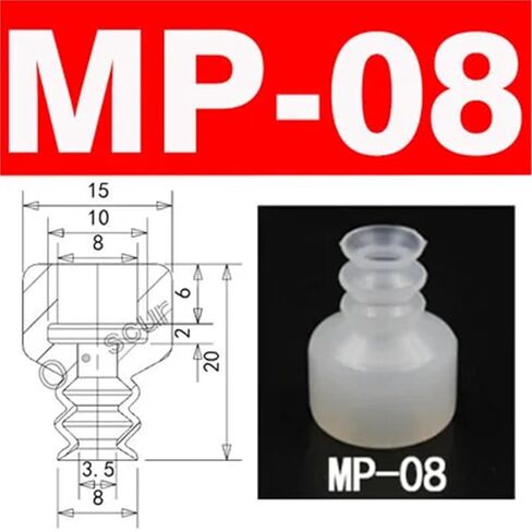 50Pcs Industrial Strength Silicone Vacuum Chuck Pneumatic Suction Cups MP BT Nozzle Large Head Red & White Triple Layer(MP-S12,Red Color) in Saudi Arabia