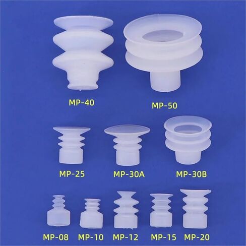 50Pcs Industrial Strength Silicone Vacuum Chuck Pneumatic Suction Cups MP BT Nozzle Large Head Red & White Triple Layer(MP-S12,Red Color) in Saudi Arabia