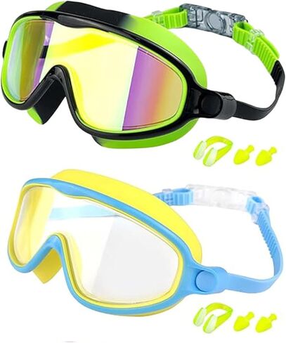 New Eyes Goggles for Kids, Wide View Swim Goggles, Anti-UV Anti-Fog Pool Water Swimming Goggles for 3-14 in Saudi Arabia