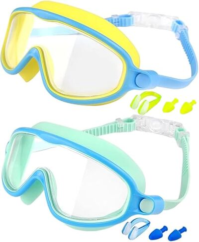 New Eyes Goggles for Kids, Wide View Swim Goggles, Anti-UV Anti-Fog Pool Water Swimming Goggles for 3-14 in Saudi Arabia