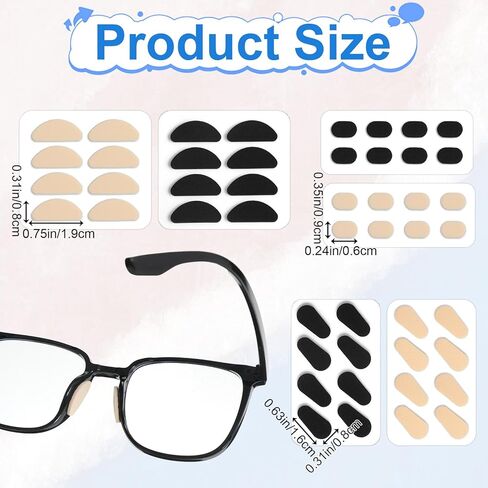 Qianyu 96 Pairs EVA Foam Nose Pads for Glasses Non-Slip Glasses Noses Cushion Soft Foam Eyeglasses Nose Pads Self Adhesive Foams Eye Glass Replacement Pad for Plastic Frames Glass Sunglasses in Saudi Arabia