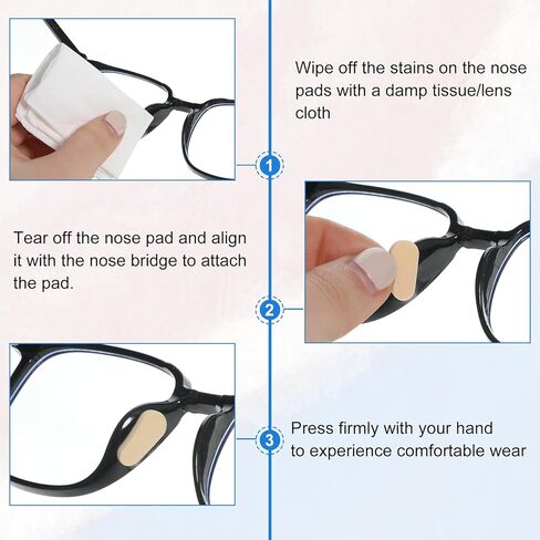 Qianyu 96 Pairs EVA Foam Nose Pads for Glasses Non-Slip Glasses Noses Cushion Soft Foam Eyeglasses Nose Pads Self Adhesive Foams Eye Glass Replacement Pad for Plastic Frames Glass Sunglasses in Saudi Arabia