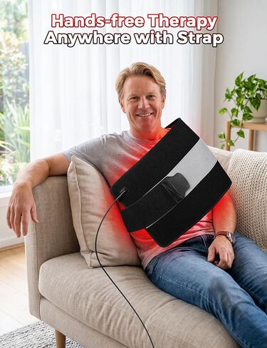 وسادة العلاج بالضوء الأحمر للجسم، 60.96 سم × 30.48 سم، غلاف علاجي عميق بالقرب من الأشعة تحت الحمراء لتخفيف آلام الكتف الخلفي والخصر، حزام العلاج بالضوء الأحمر مع 242 مصباح LED (660 نانومتر و850 نانومتر)، 3 أوضاع/5 طاقة in Kuwait