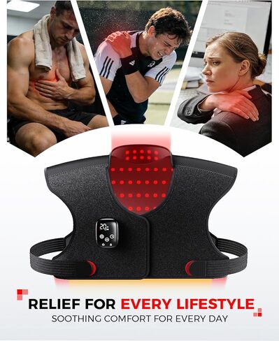Red Light Therapy for Neck and Shoulder with 157 LEDs, Wireless 660nm & 850nm Infrared Red Light Therapy Neck and Shoulder Heating Pad, 5-Level Light Intensities & 3-Level Pulse Wearable Wrap in Saudi Arabia