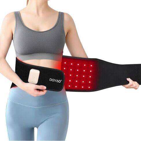 Red Light Therapy Belt for Back Pain Relief, Portable 660nm Light Therapy Wrap for Body and Waist, Rechargeable Cordless Controller SMD 3 in 1 Bulb Light for Joint Pain Relief Muscle Relax in Kuwait
