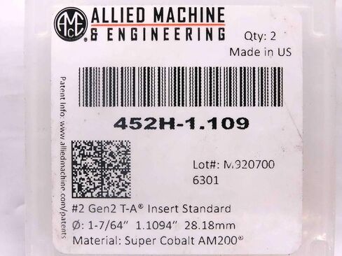 4pcs AMEC 452H-1.109 Super Cobalt Spade Drill Inserts Series #2 T-A AM200 1 7/64 - MW4052CT4 in Saudi Arabia