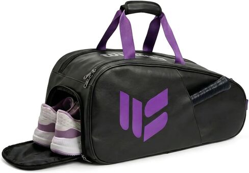 حقيبة تنس من سمارت واي للرجال والنساء، 6 مضارب، حقيبة مضرب كبيرة مع حجرة للأحذية وجيب معزول، حقيبة ظهر رياضية مقاومة للماء وحقيبة رياضية من أجل كرة البيسبول والتدريب والاستخدام اليومي in Kuwait