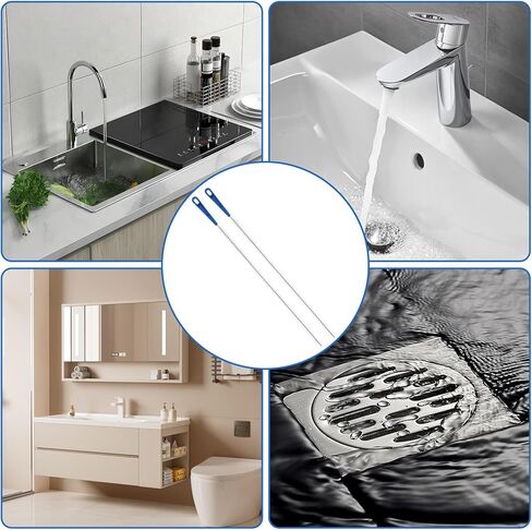Ymapinc Shower Drain Cleaner Tool, 2 Pcs 18.11inch Shower Drain Clog Remover Tool for Hair Remover, Sink Cleaning Brush, Sink Brush, Plumbing Cleaning Tools for Kitchen & Bathroom in Saudi Arabia