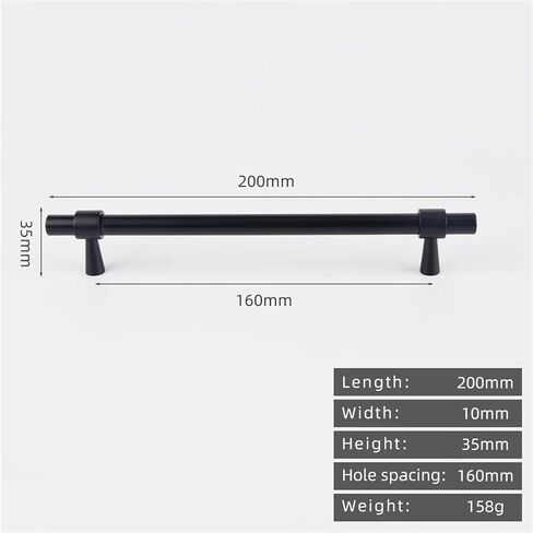 الصلبة النحاس نحى العتيقة برونزية 265 مللي متر سحب درج T بار المطبخ مقبض كابينة 1 قطعة (8873-160-BLK) in Kuwait